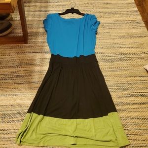 Madison color block mid thigh dress